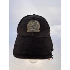 HOYT 75th Anniv Hat One-Size Black Cap w/ Compound Bow Logo Damaged / Distressed